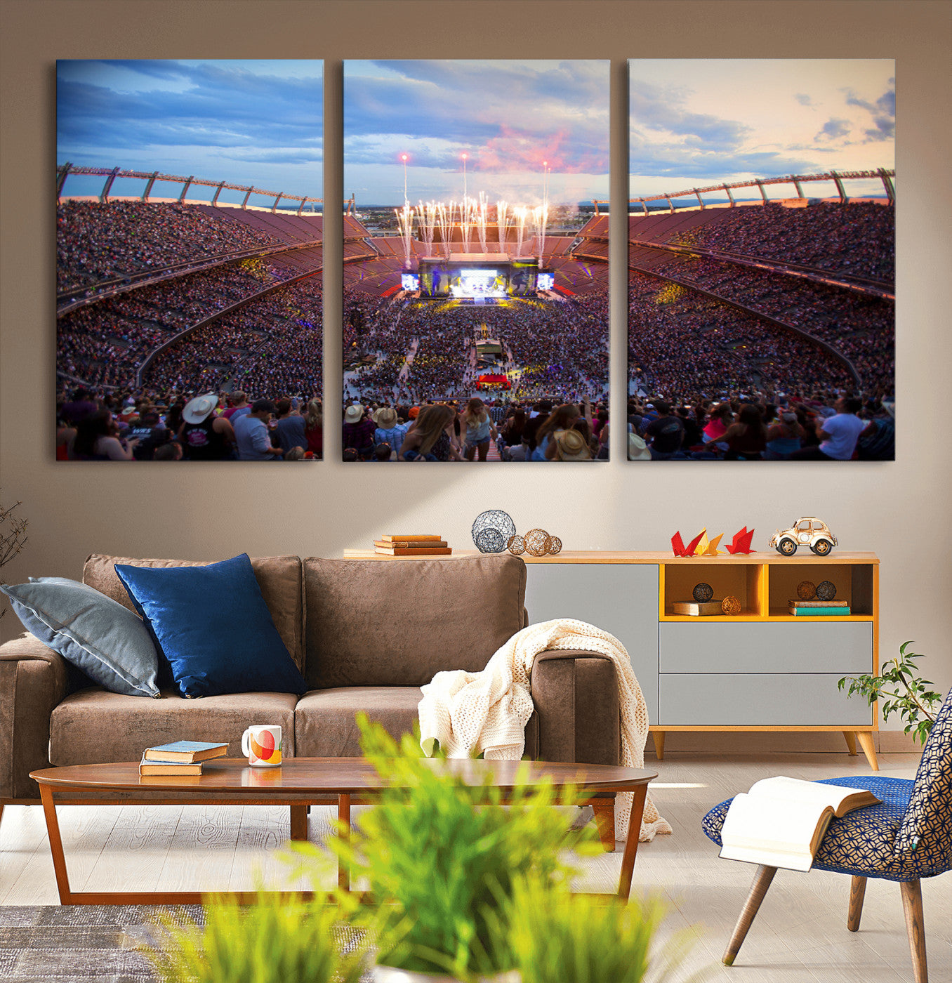 24689-MGV-CV-36X24-Denver Broncos Football Team Print Canvas- Empower Field at Mile High Stadium Wall Art Canvas Print