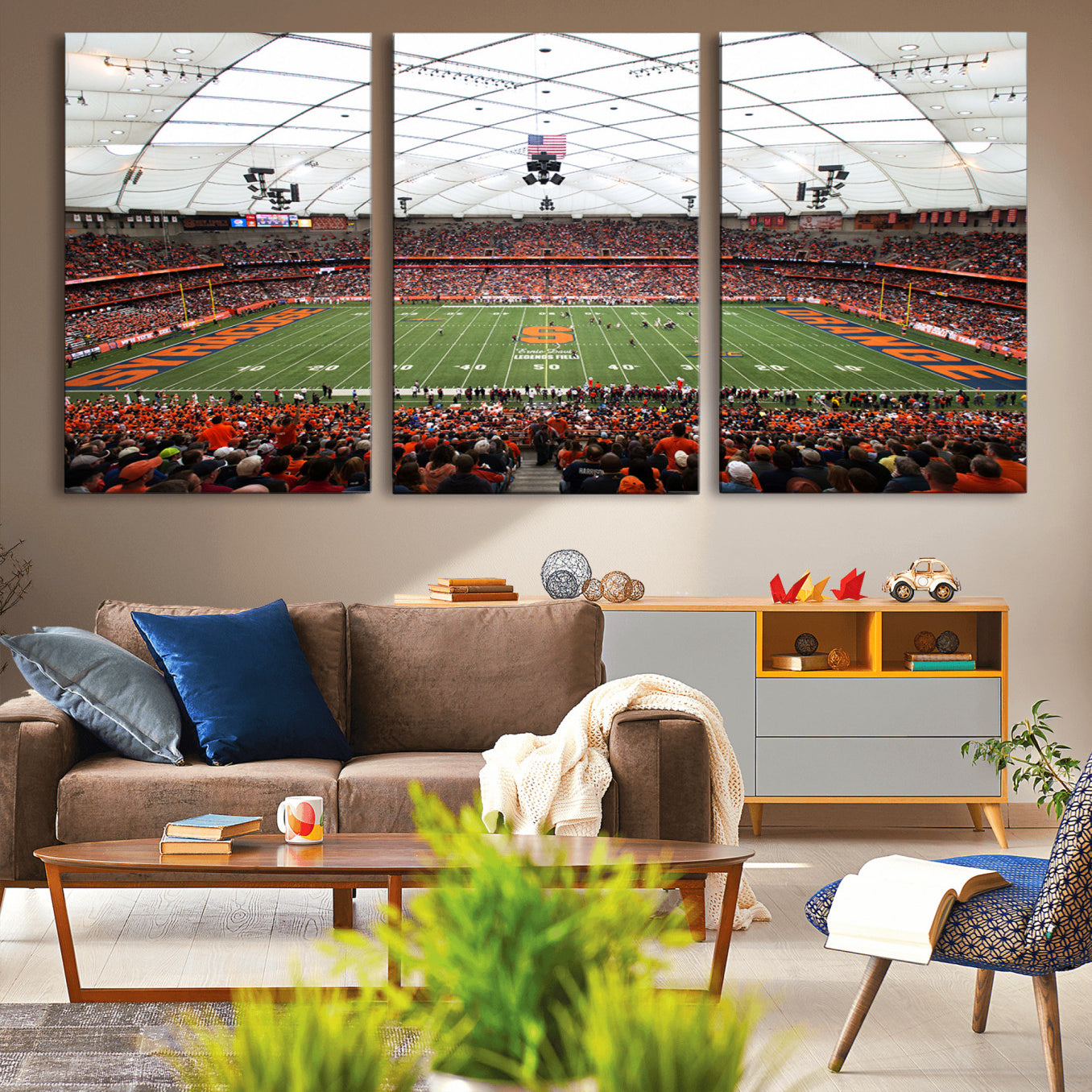-Syracuse University Orange Football Team Print - Syracuse JMA Wireless Dome Wall Art Canvas Print