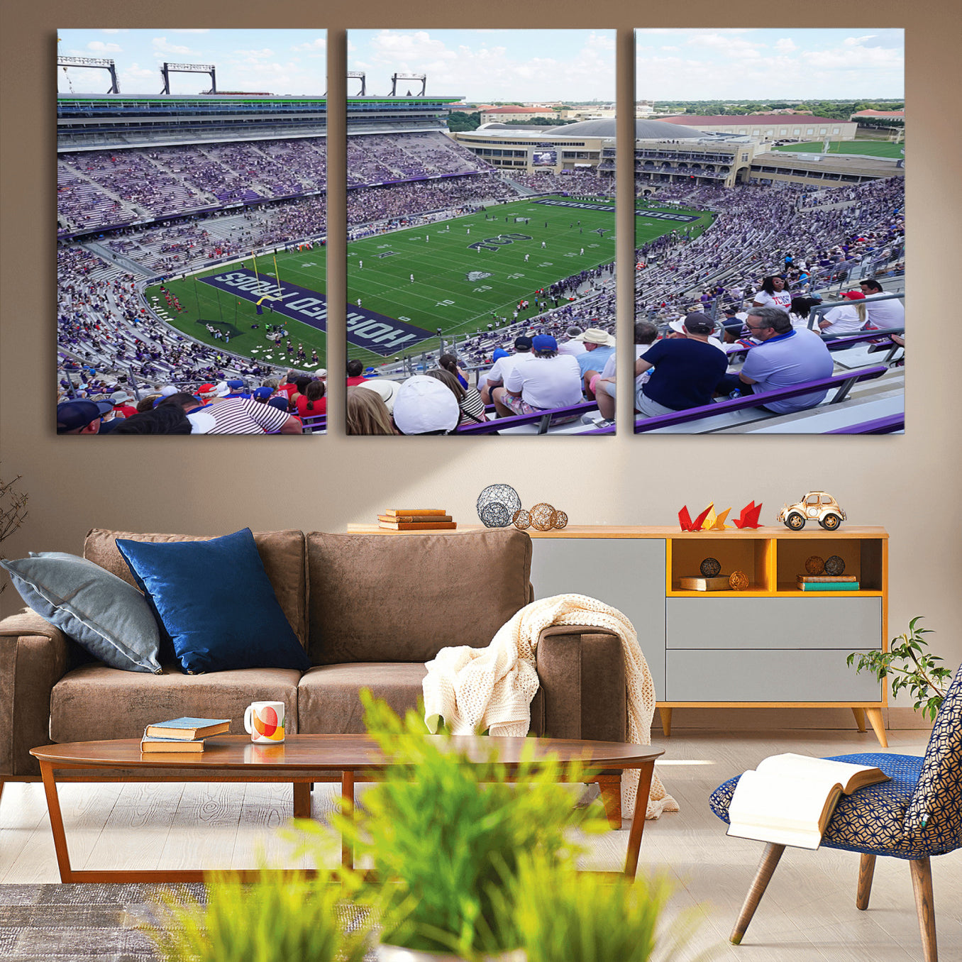 -The Texas Christian University TCU Horned Frogs Football Team Print - Fort Worth Amon G. Carter