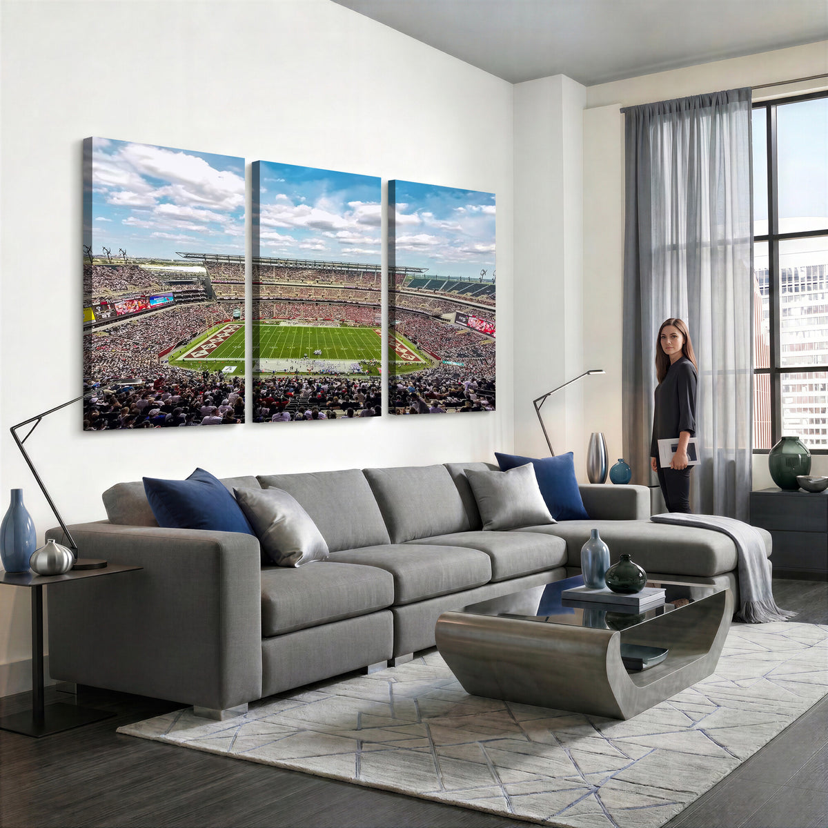 29243-PAN-FL-20X10 - The Temple University Owls Athletics Team Print - Philadelphia Lincoln Financial Field Stadium Wall