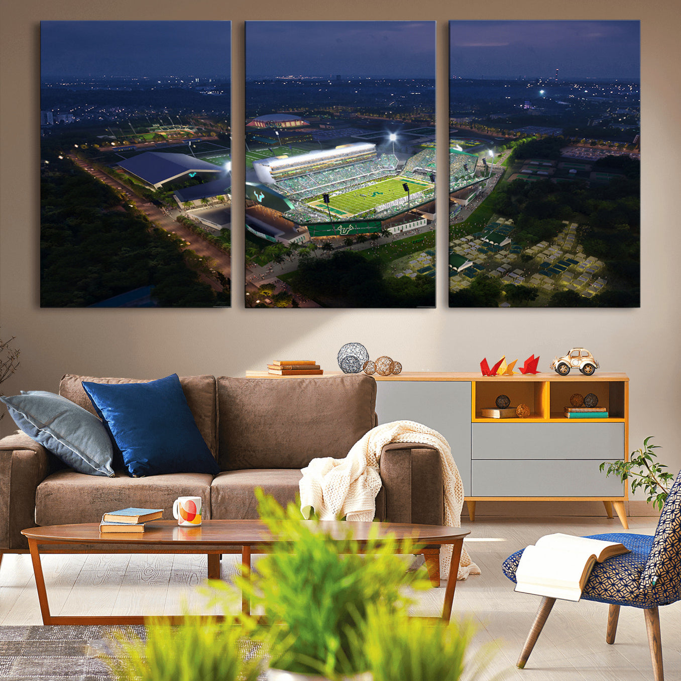 -The University of South Florida Bulls Football Team Print - Tampa USF Football Stadium Wall Art