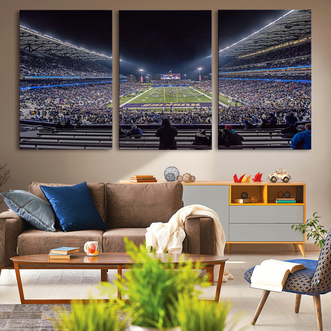 -The University of Washington Huskies Football Team Print - Seattle Husky Stadium Wall Art Canvas