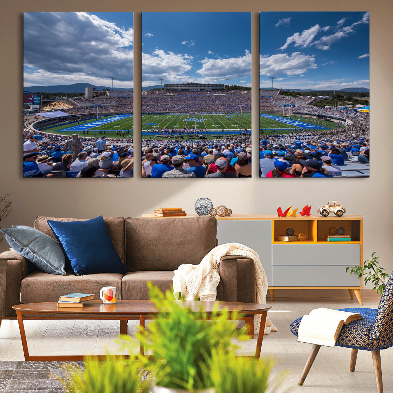 59281-MGV-CV-36X24-Air Force Falcons Football Team Print - Colorado Springs Falcon Stadium Wall Art Canvas Print
