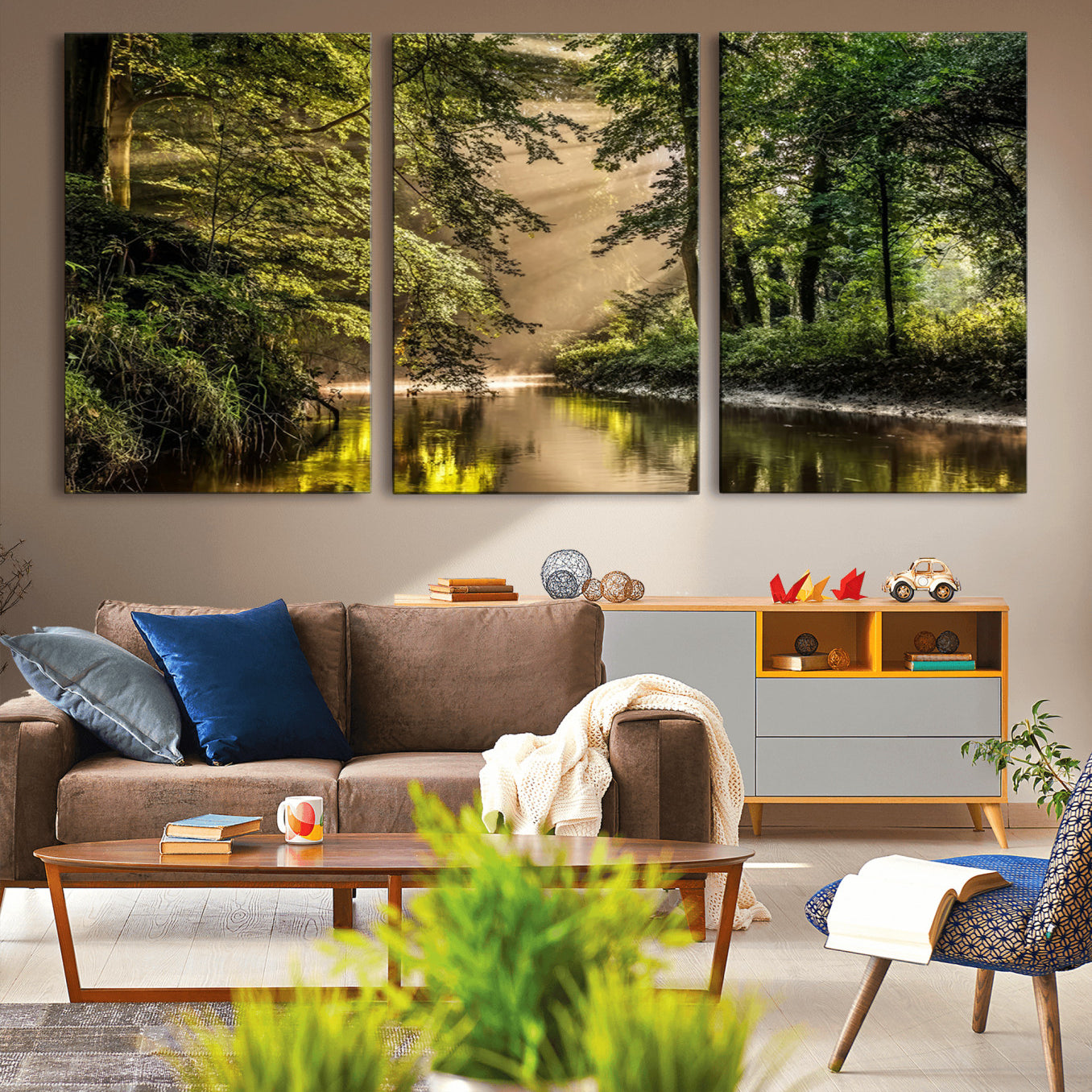-Forest Wall Art Print | River Landscape Wall Art | Perfect for Farmhouse Wall Decor, Cabin Wall Art