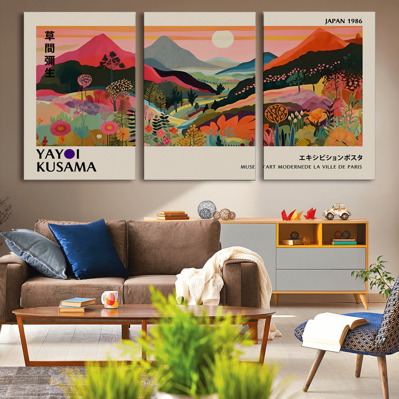 -Yayoi Ba Bam 1986 Wall Art Print - Comes Away to Kiss Sabi Sabi Japanese Wall Art Print - Vibrant