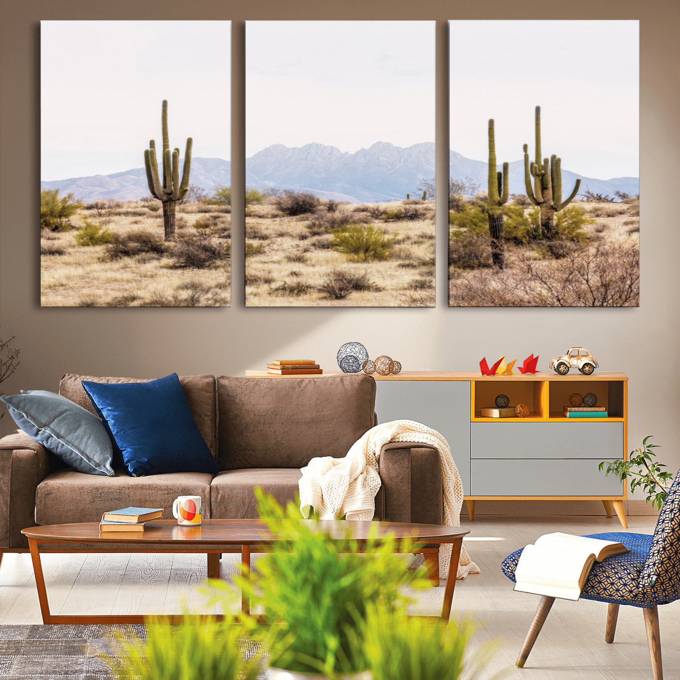 97436-MGV-CV-36X24-Arizona Desert Wall Art Print | Arizona Desert Canvas Print with Saguaro Cacti | Southwestern