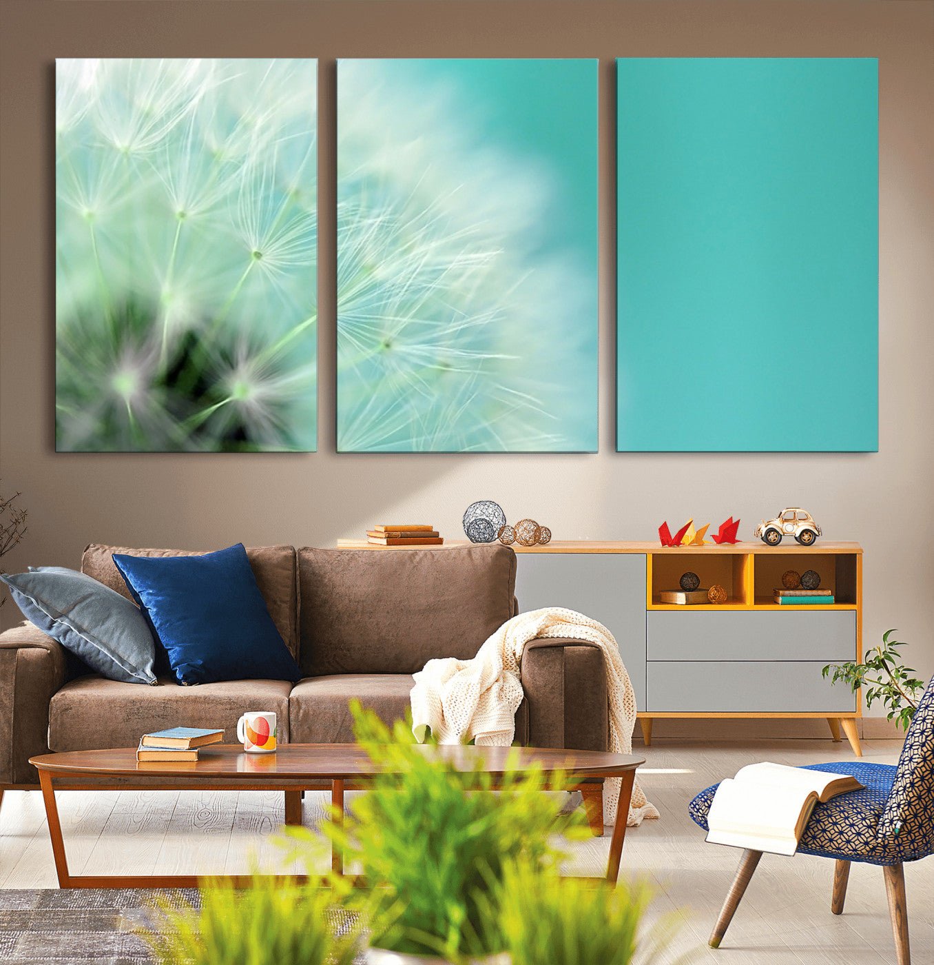 26056-MGV-CV-36X24-DANDELION Flower Wall Art Canvas Print, Canvas Dandelion Floral Wall Art