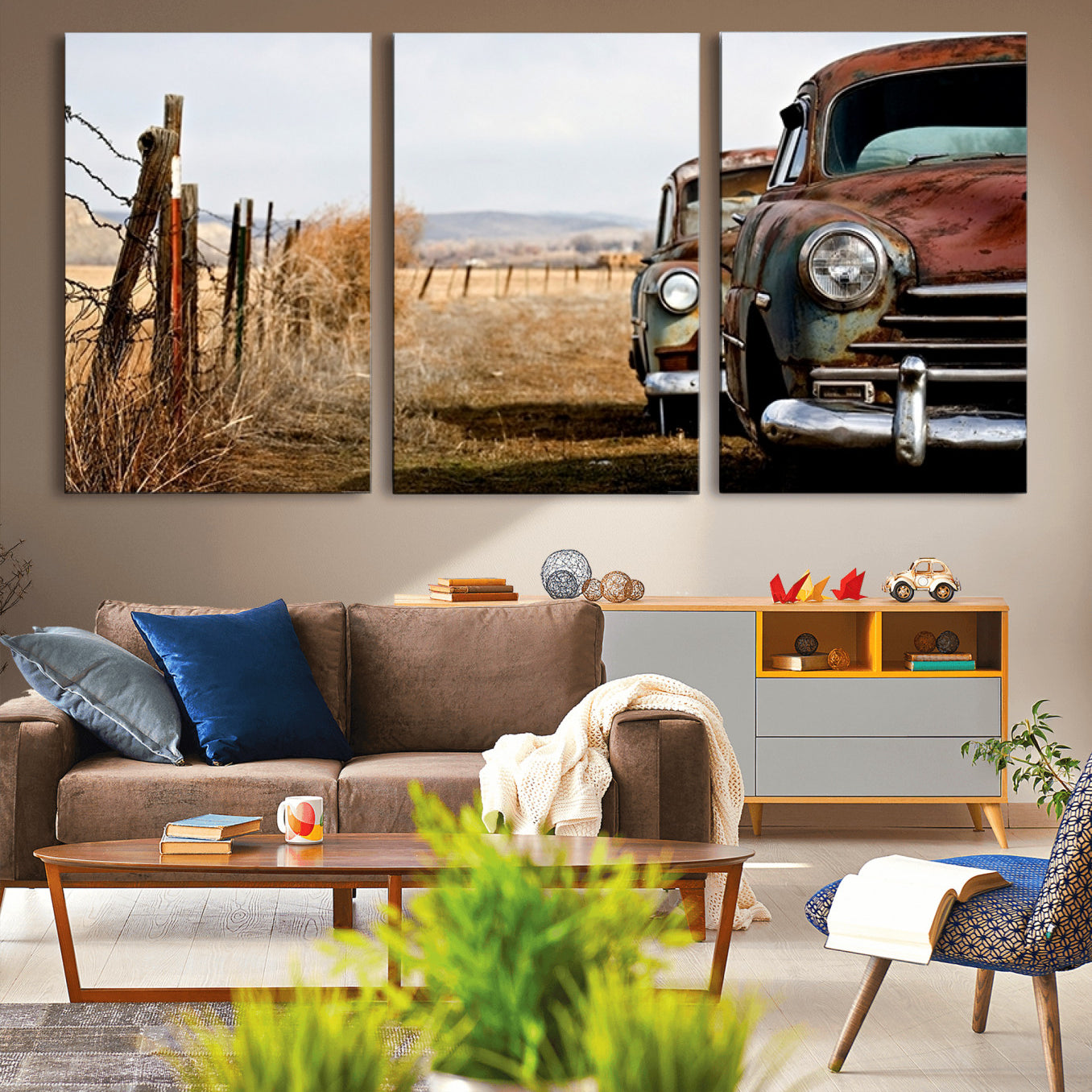 -Classic Cars Vintage Wall Art Canvas Print