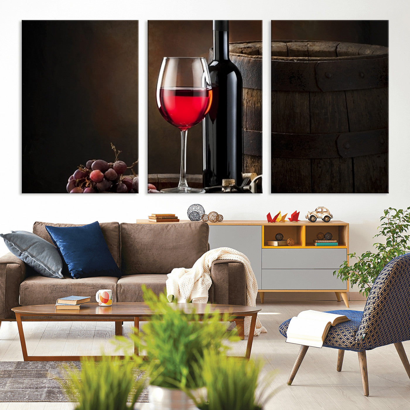 -Red Wine and Bottle Canvas Print
