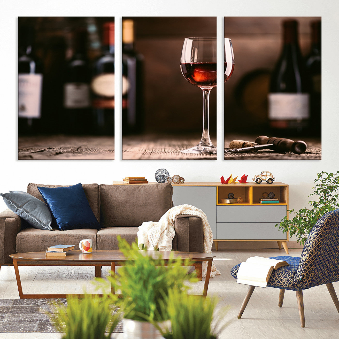 -Red Wine and Bottle Canvas Print
