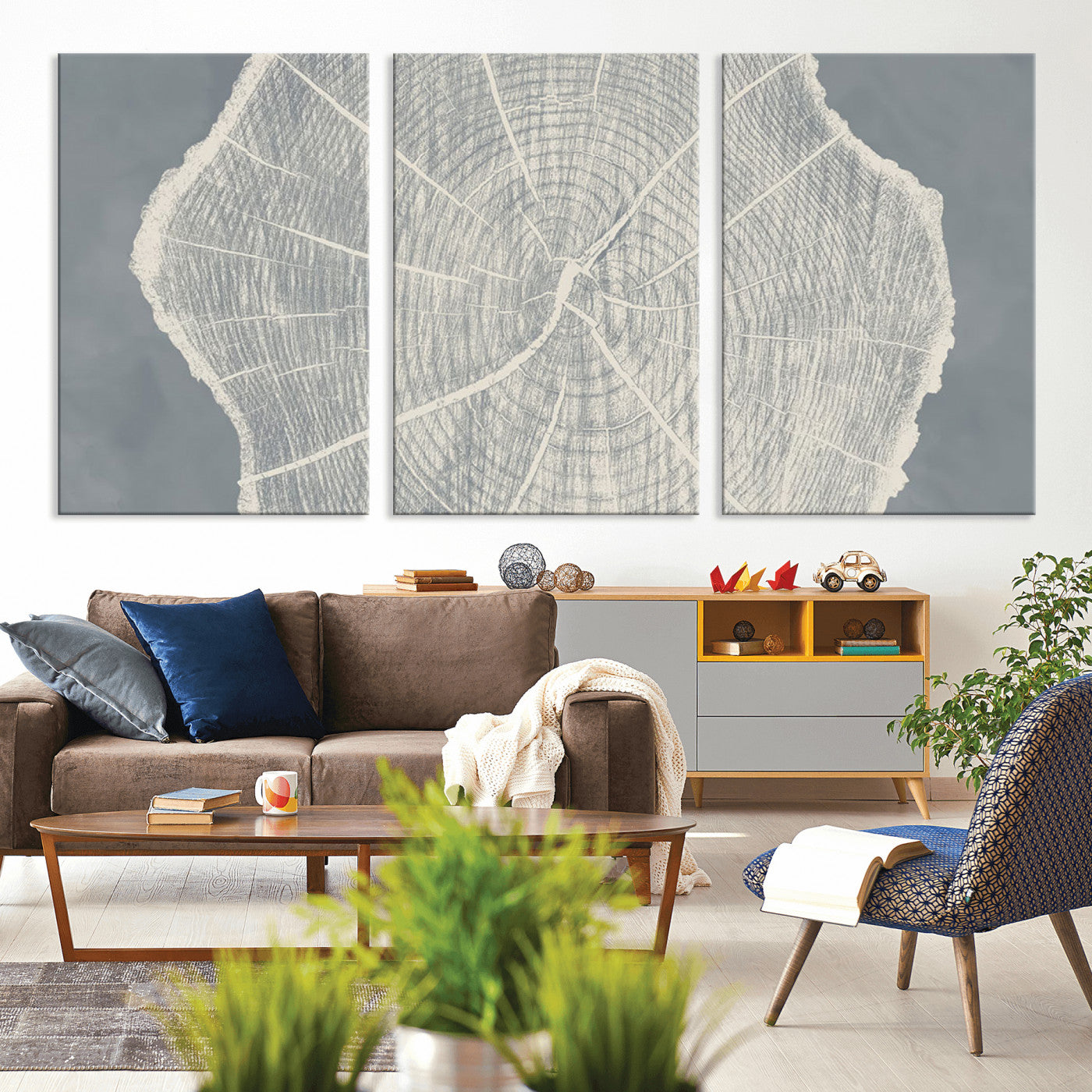 25547-MGV-CV-36X24-Abstract Tree Ring Wall Art Canvas Print – Nature-Inspired, Ready to Hang, Modern Home Decor