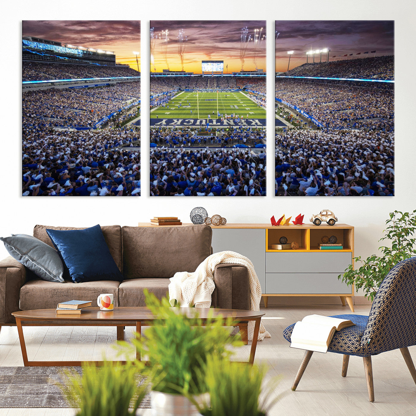 78524-MGV-CV-36X24-Kroger Field Wall Art Print - Kentucky Stadium Wall Art Print - Sunset Football Stadium Wall Decor -