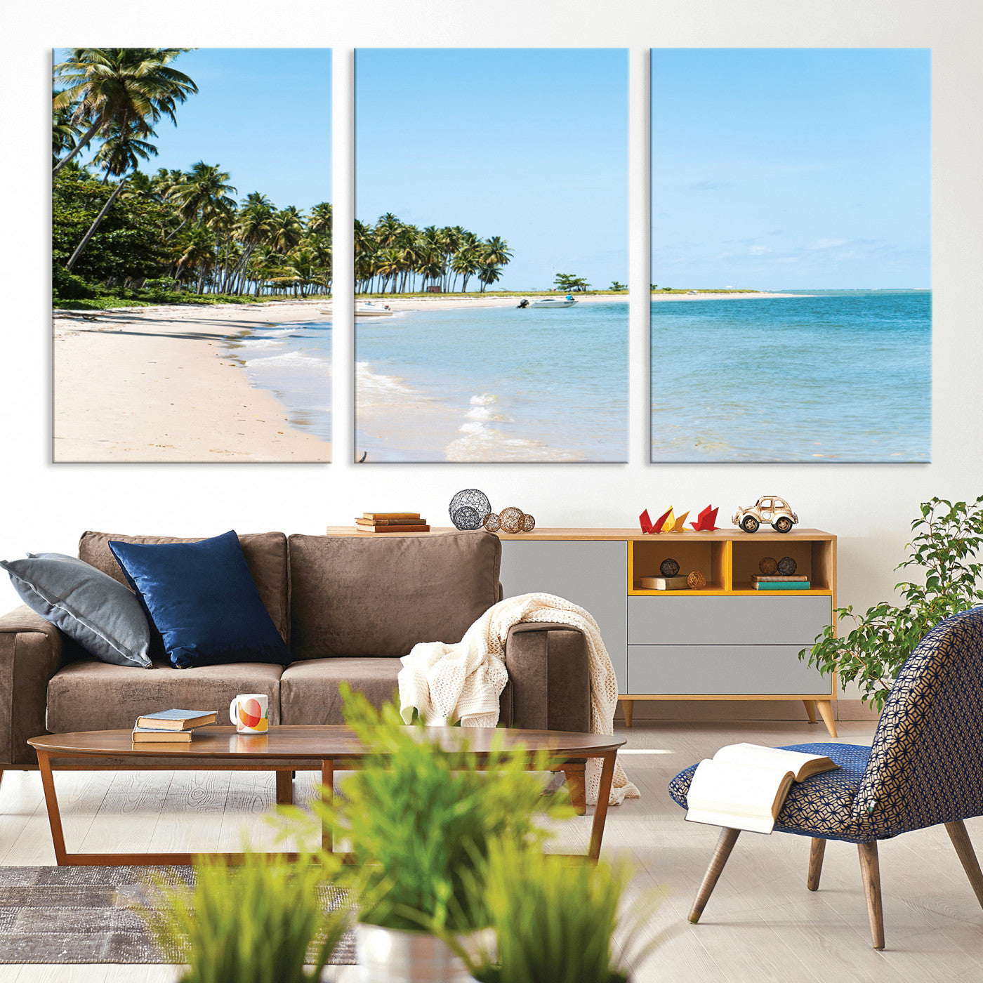 37858872-MGV-CV-36X24 - Palm Tree Paradise Coastal Wall Art – Beach Scene and Ocean Breeze Canvas Print Tranquil Tropical Shore Decor for Living Room, Bedroom or Office