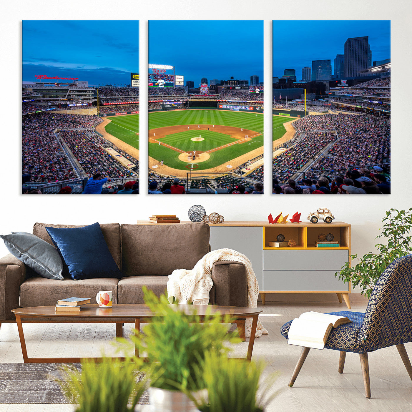 -Target Field Stadium Wall Art Canvas Print – Minnesota Twins Baseball Team Iconic Ballpark Scene for home, office