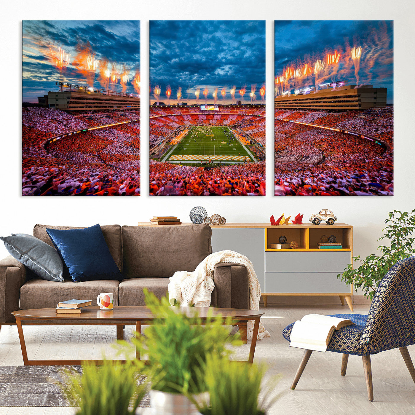 94266219-MGV-CV-36X24-Tennessee Neyland Stadium Wall Art, Sports Arena Canvas Print, Panoramic Stadium Artwork for Home, Office