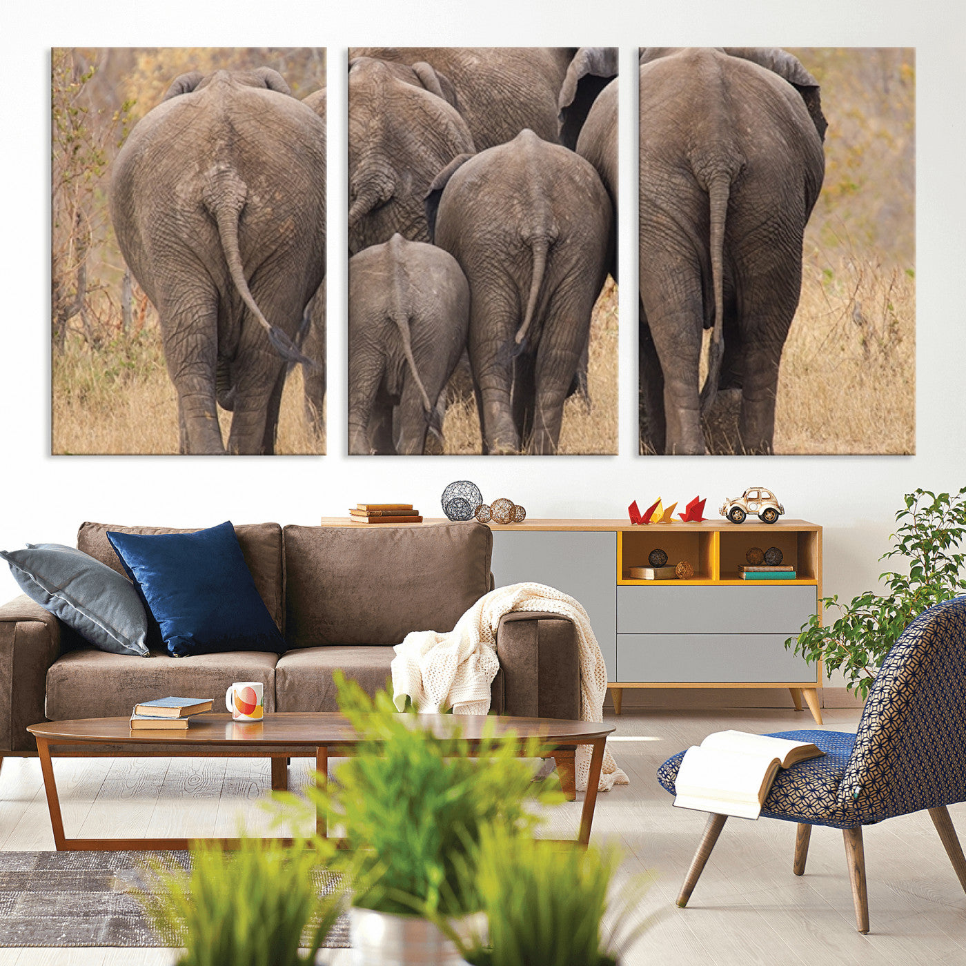 -Wild Elephant Wall Art Canvas Print