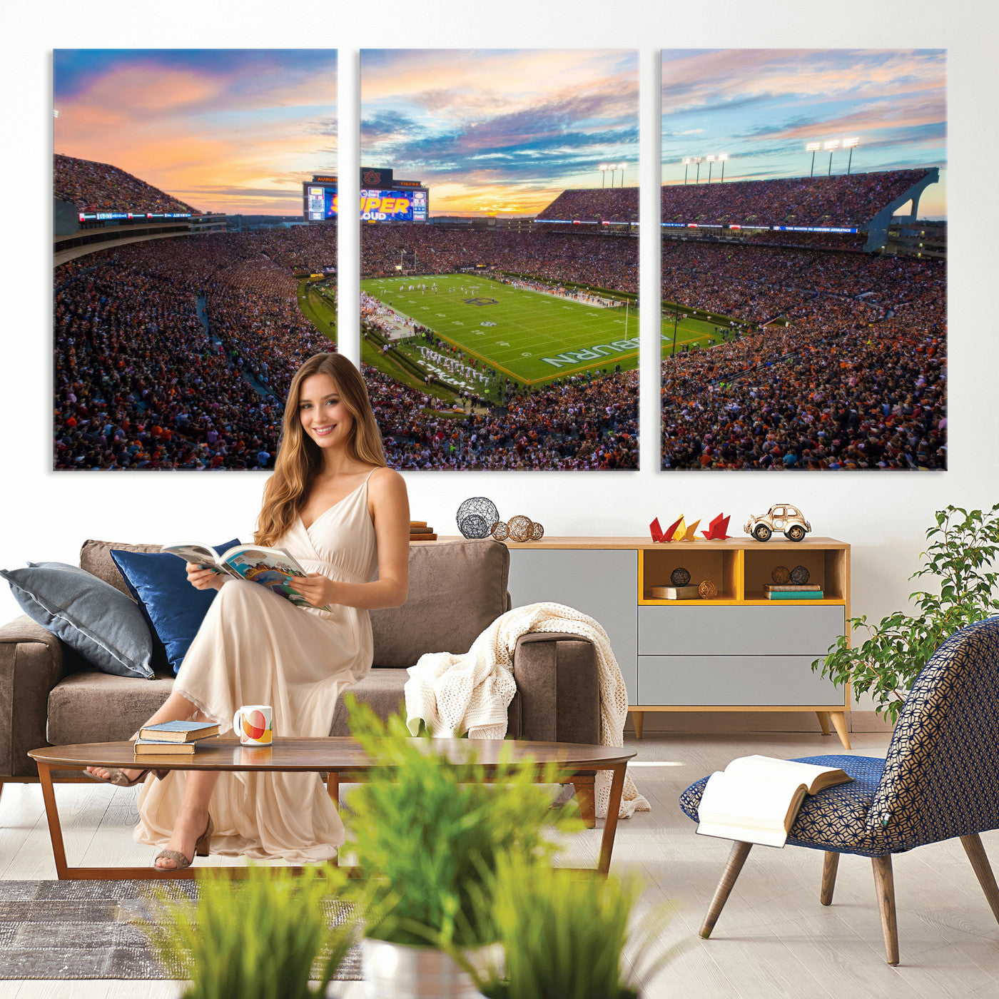 75203764-MGV-CV-36X24 - Jordan-Hare Stadium Auburn Tigers Football Stadium Canvas Wall Art