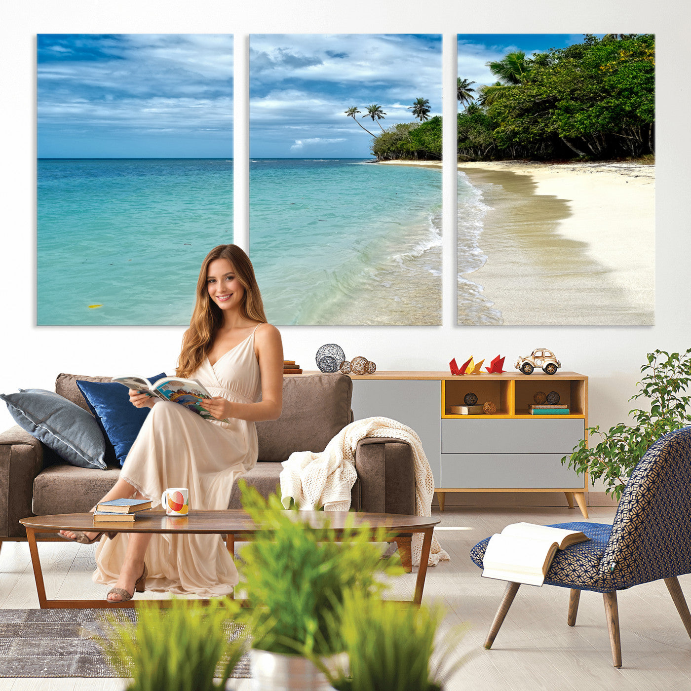 50626792-MGV-CV-36X24 - Puerto Rico Beach Paradise Wall Art – Tropical Coastal Print