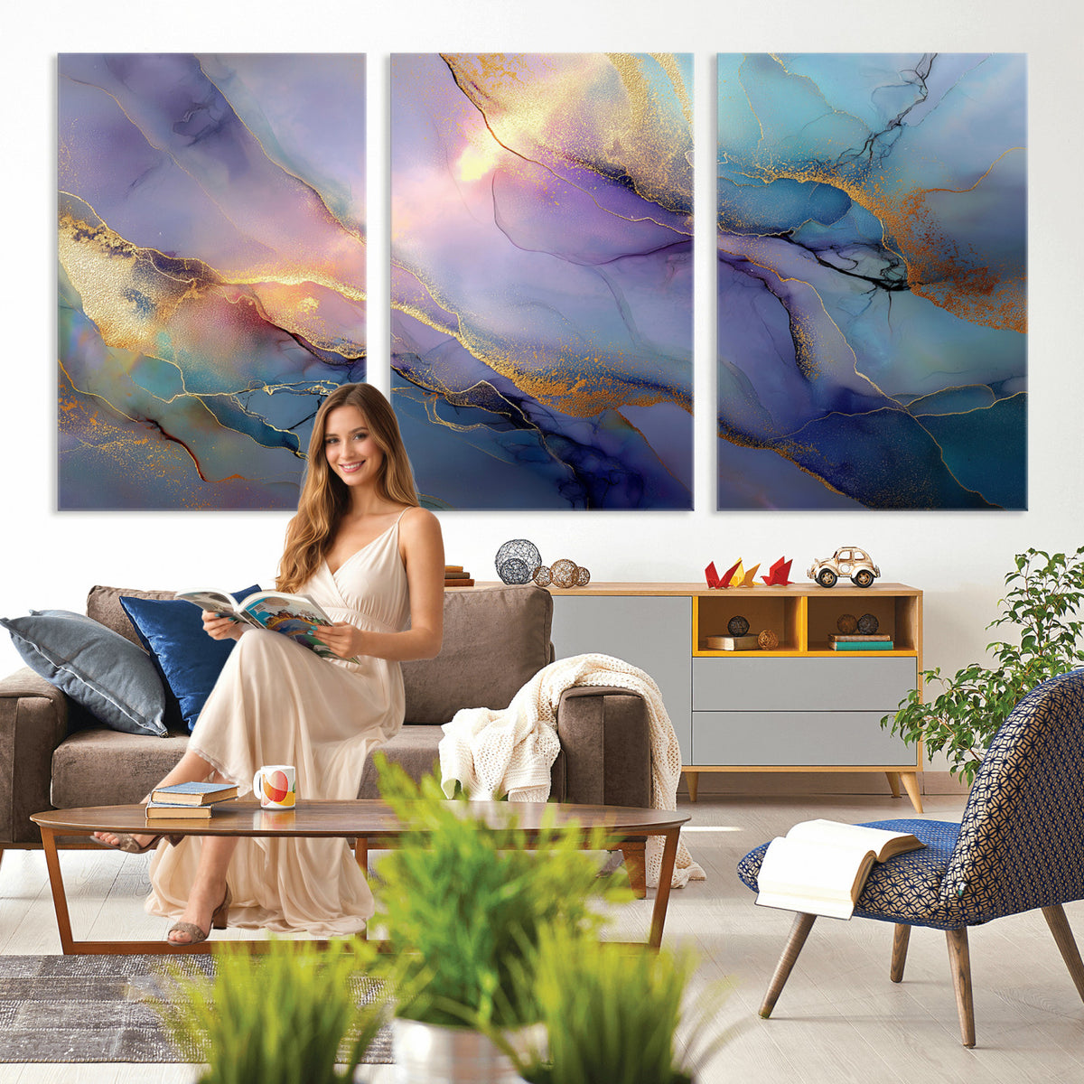 50939878-MGV-CV-36X24 - Colorful Abstract Canvas Wall Art Print, Vibrant Popup Color Art Print
