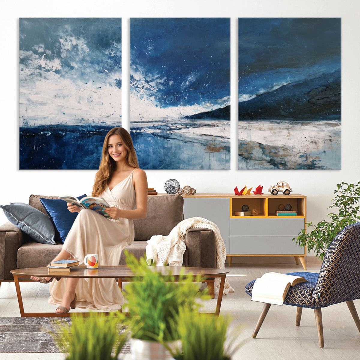 76136620-MGV-CV-36X24 - Extra Large Abstract Wall Art Canvas Print