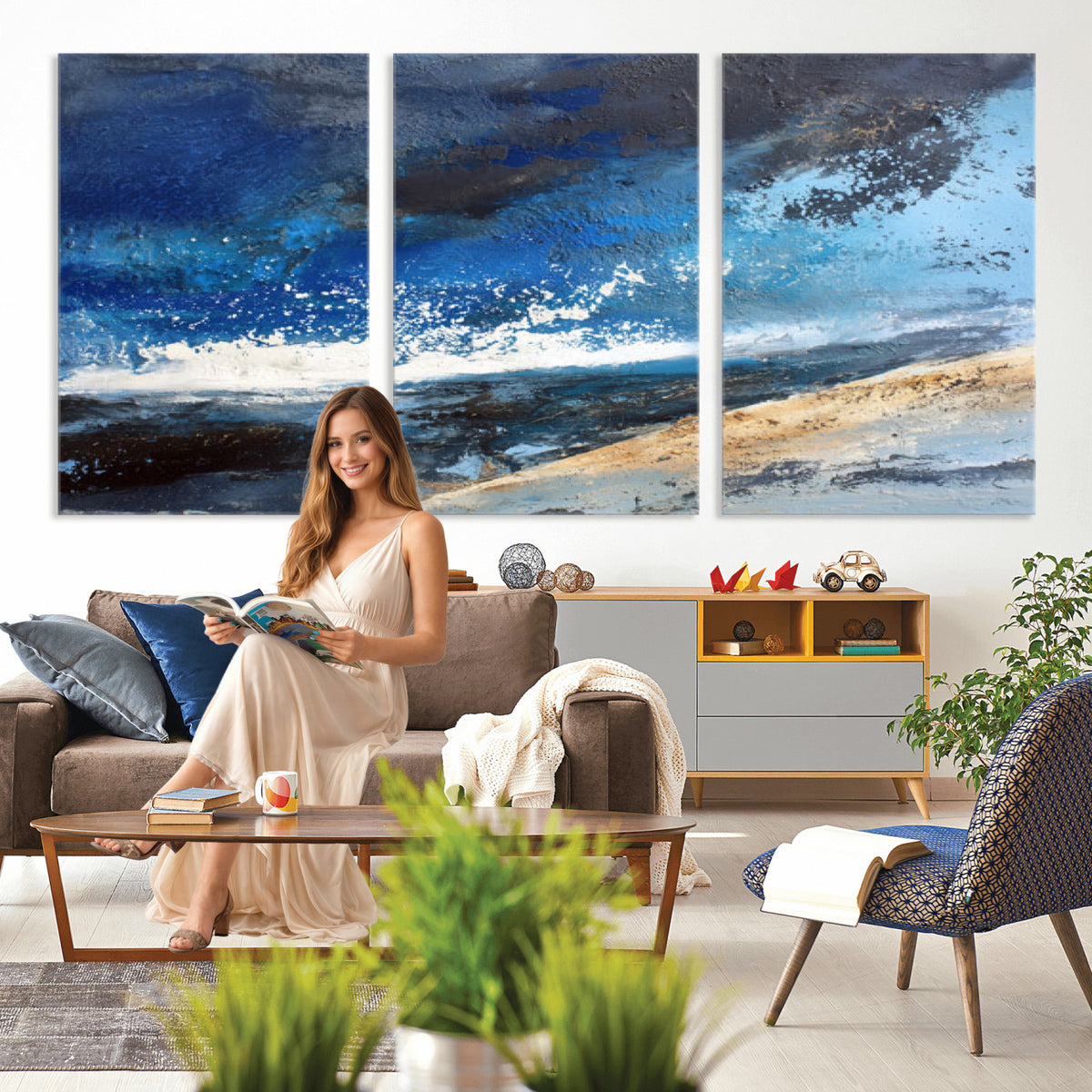 72157369-MGV-CV-36X24 - Extra Large Abstract Wall Art Canvas Print
