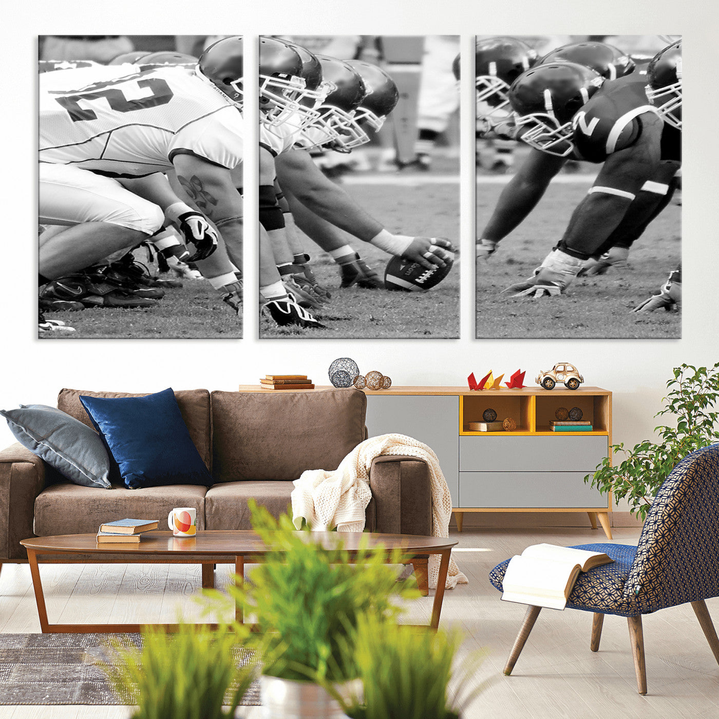 -American Football Player Wall Art Canvas Print