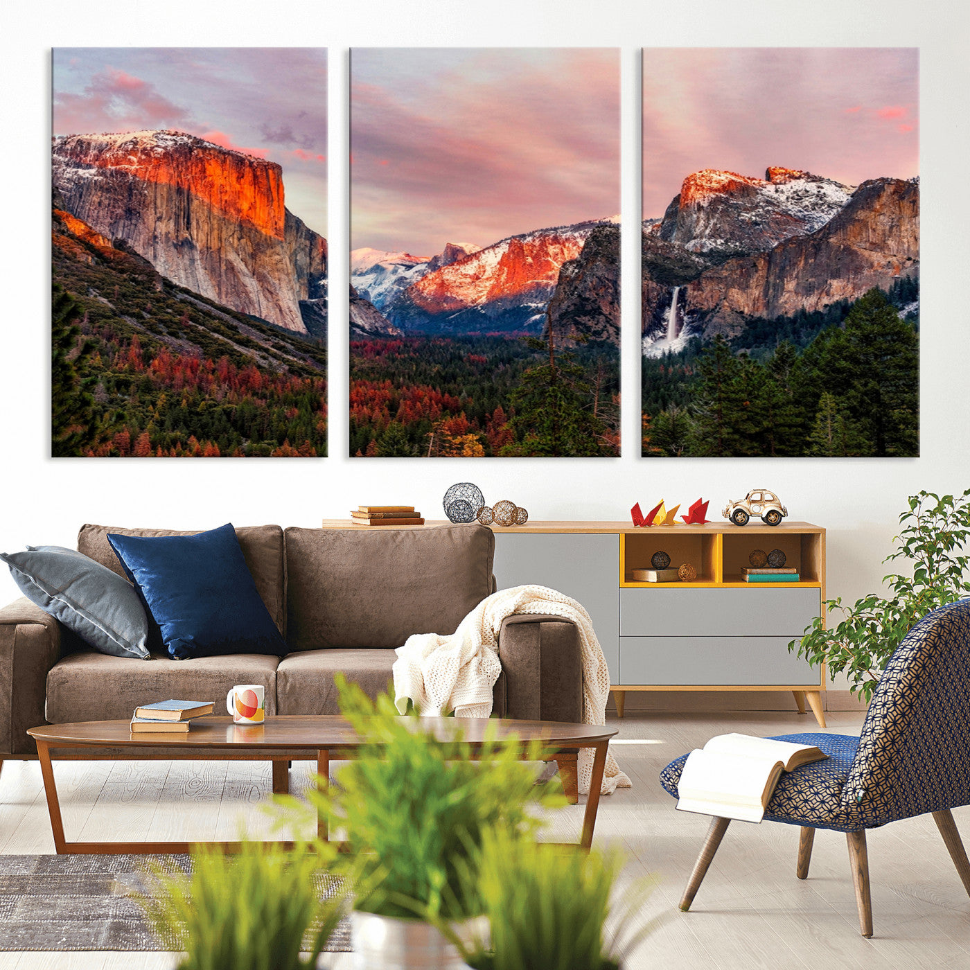 -Yosemite Half Dome Wall Art Canvas Print El Capitan