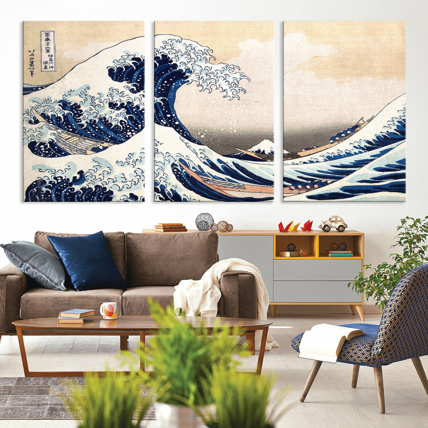 35635-MGV-CV-36X24-Wall Art Kanagawa Canvas Artwork Abstract Print