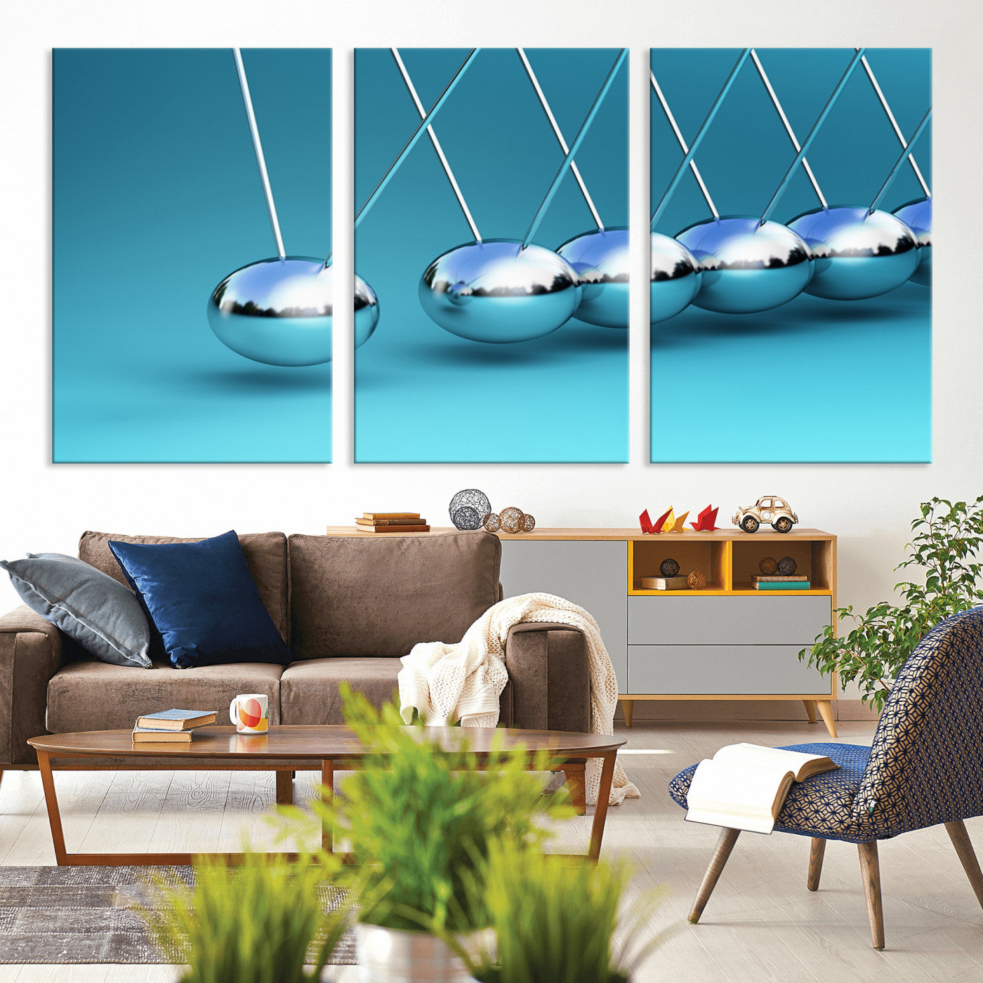 -Wall Art Newton's Cradle Canvas Print, Framed Newton Cradle Canvas Print