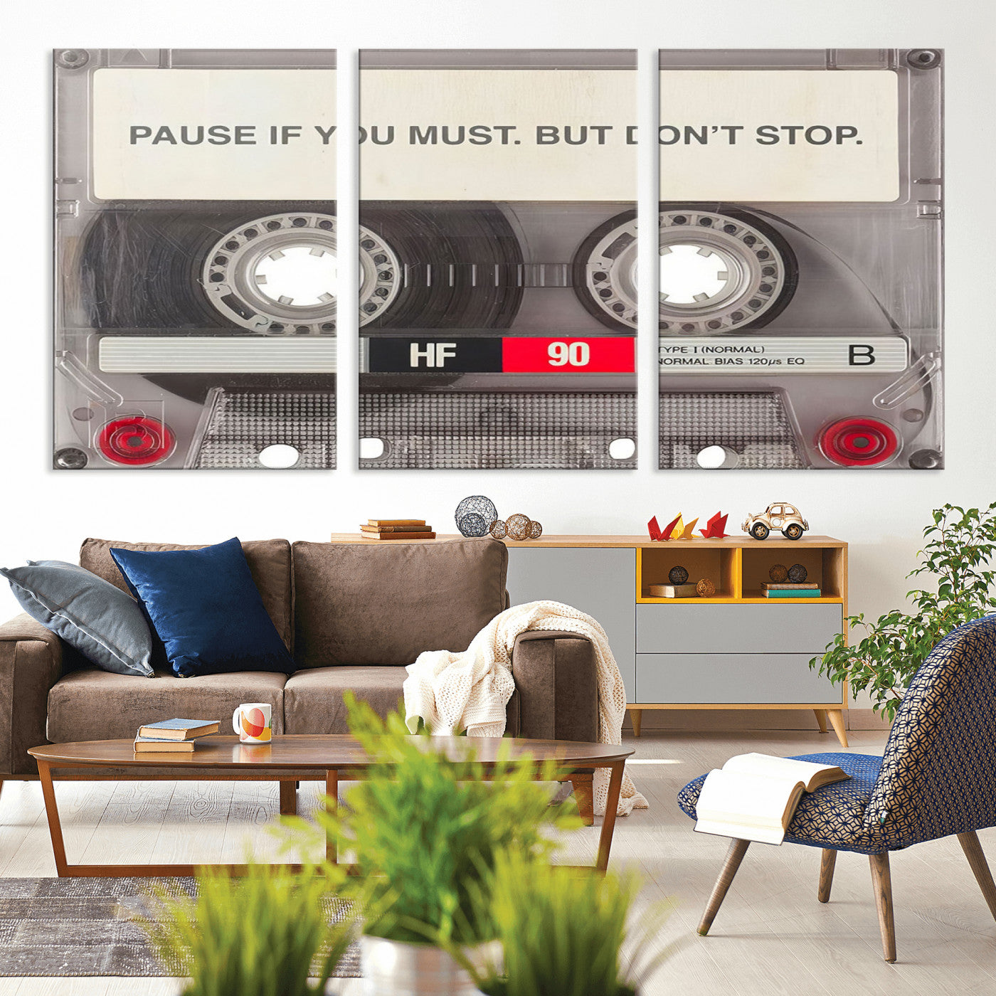 -Music Cassette Iconic Wall Art Canvas Print