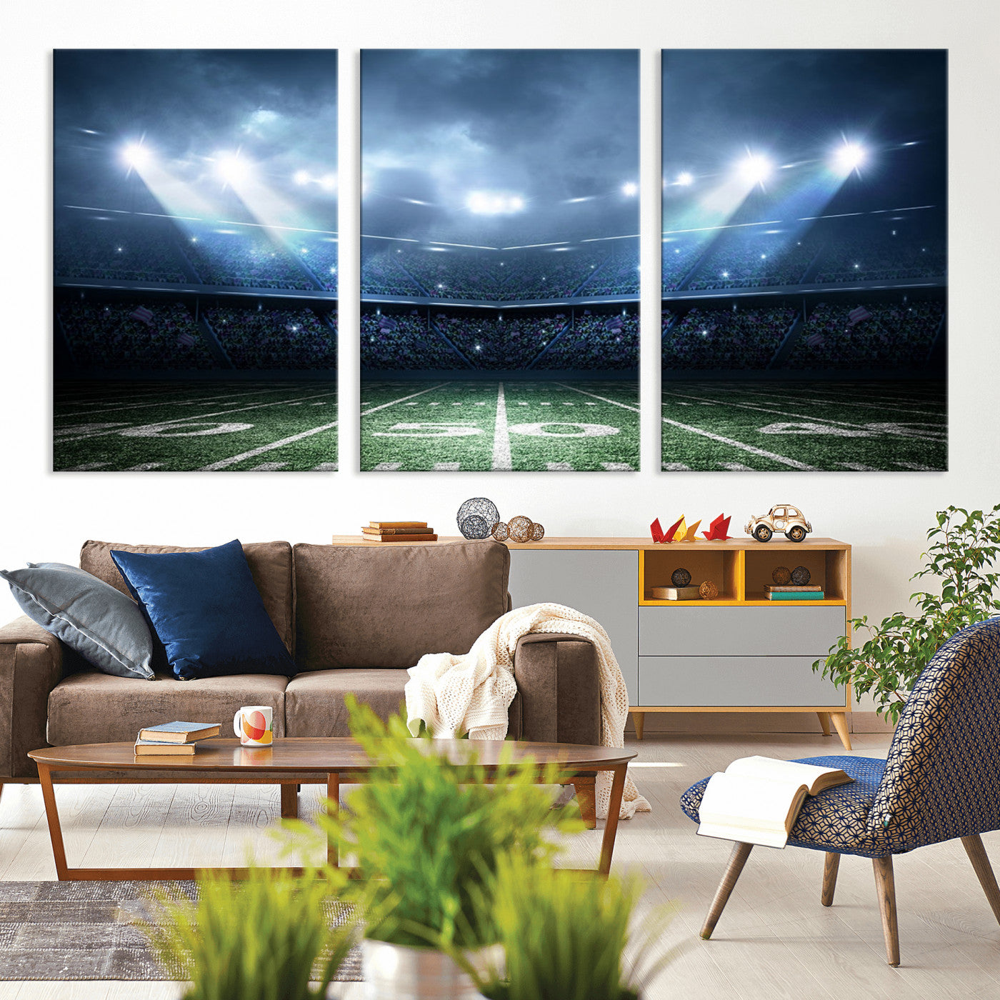 74741-MGV-CV-36X24-American Football Stadium Wall Art Canvas, American Football Stadium Canvas Print