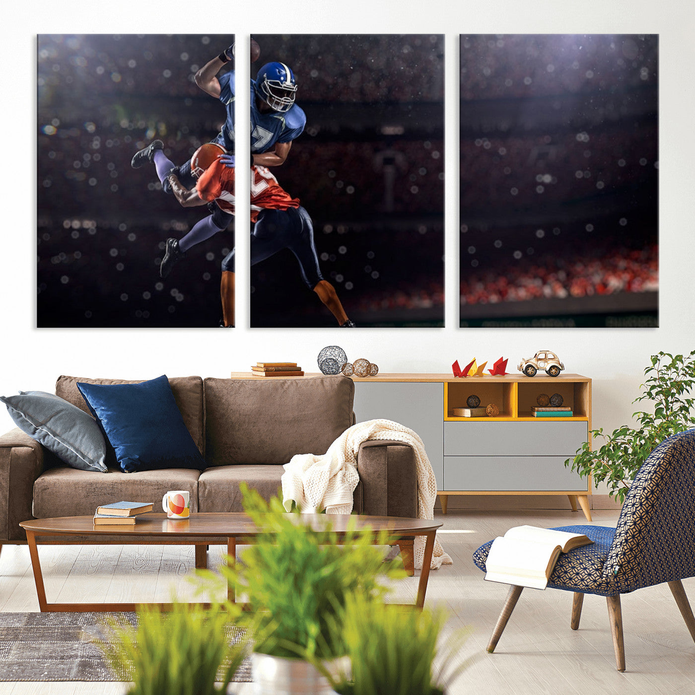 68009-MGV-CV-36X24-American Football Wall Art Canvas Print, Stadium Sport Wall Art Print