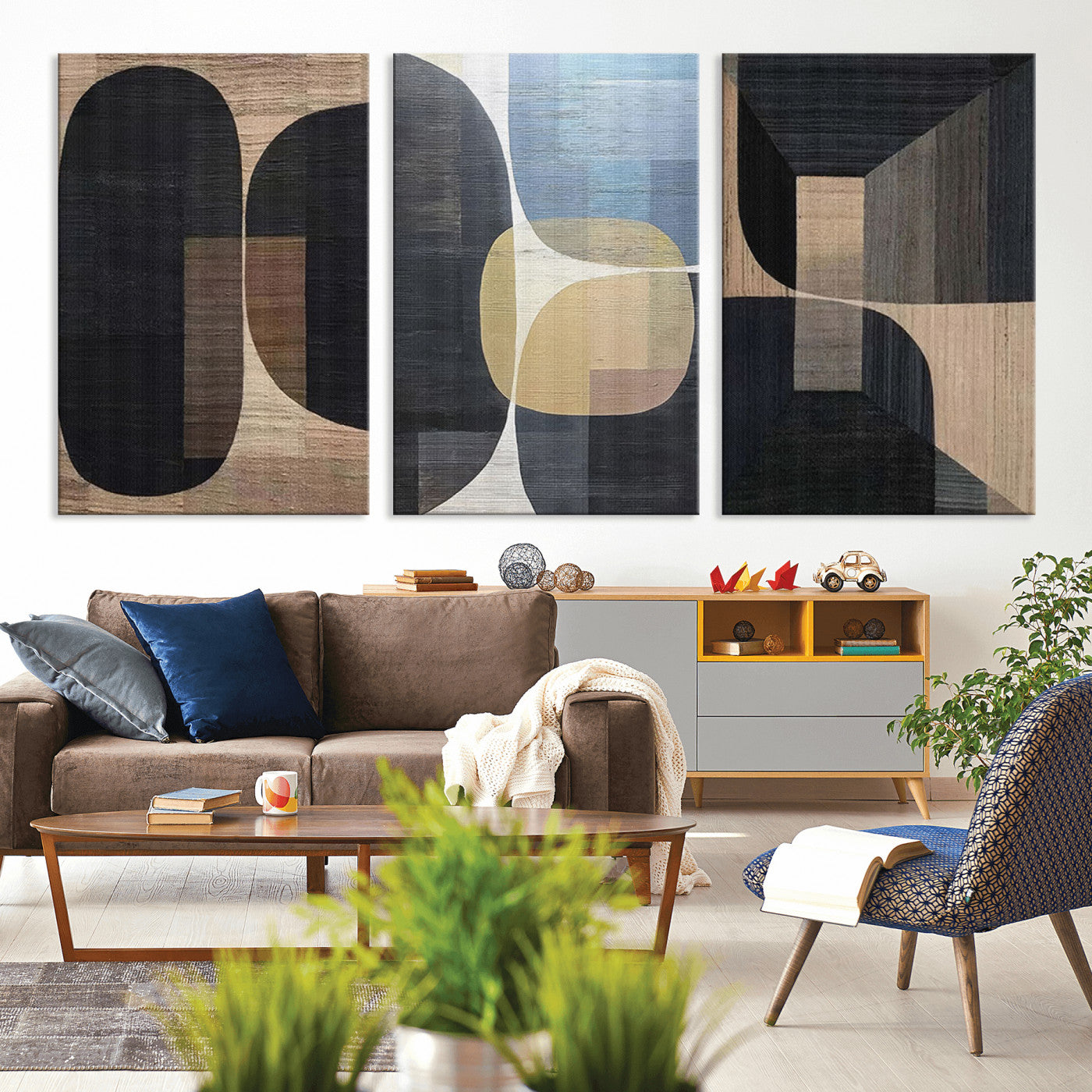 75252-MGV-CV-36X24-Minimalist Wabi Sabi Abstract Geometric Wall Art Canvas Print – Modern Minimalist Shapes – Ready to