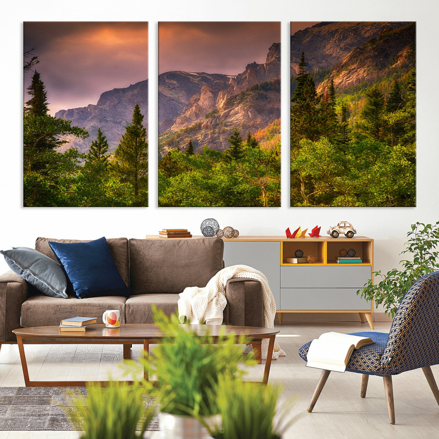 -Colorado Rockies Mountains Wall Art Canvas Print | Ready to Hang Framed Mountain Landscape