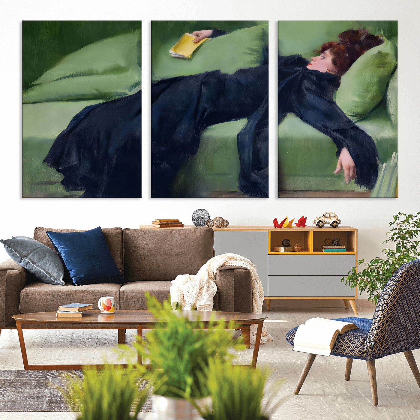 17725-MGV-CV-36X24-Decadent Girl by Ramon Casas Wall Art Canvas Print, Framed Decadent Girl Canvas Print