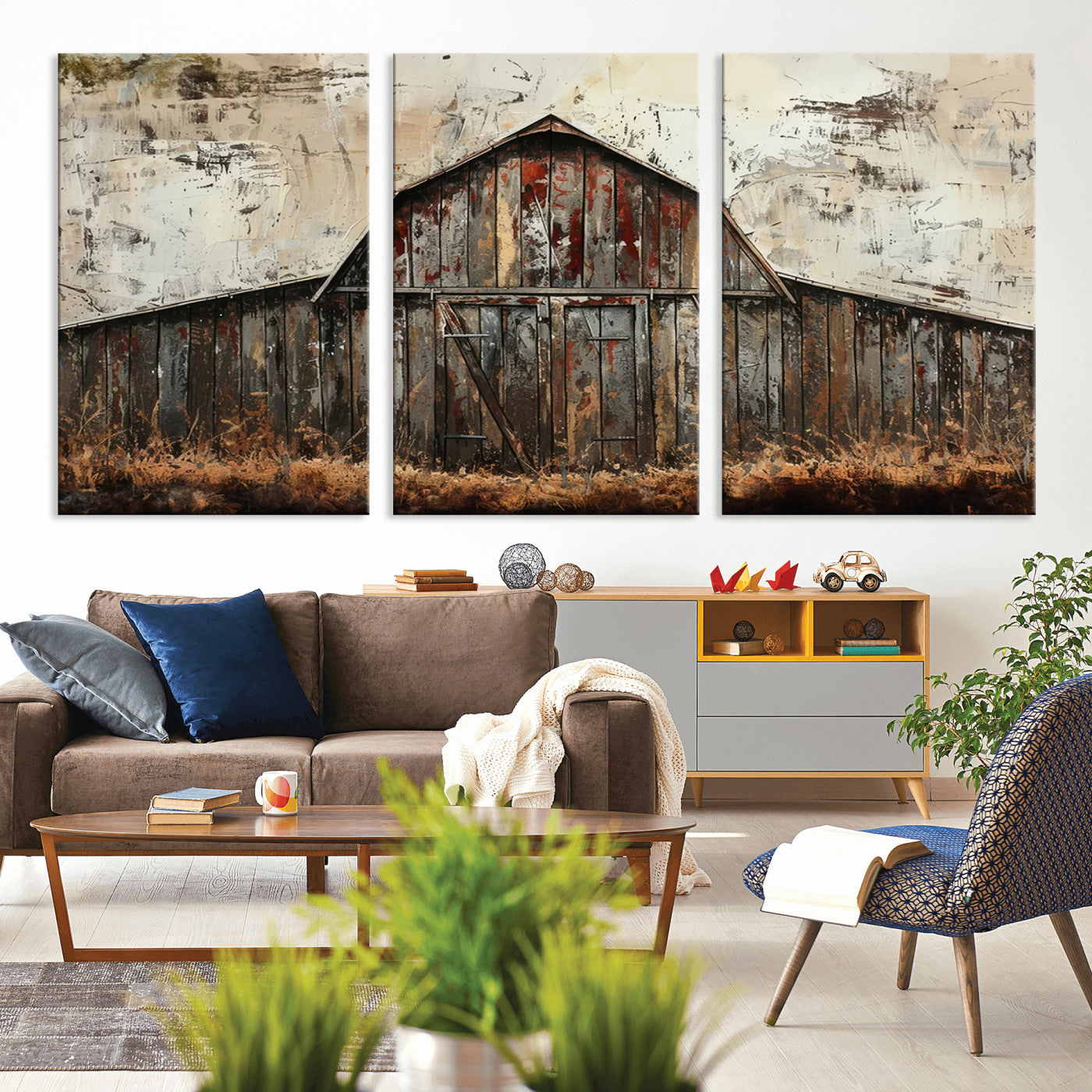 -Rustic Barn Wall Art | Farmhouse Wall Decor Canvas Print | Ready to Hang Barn Decor for Cabin or