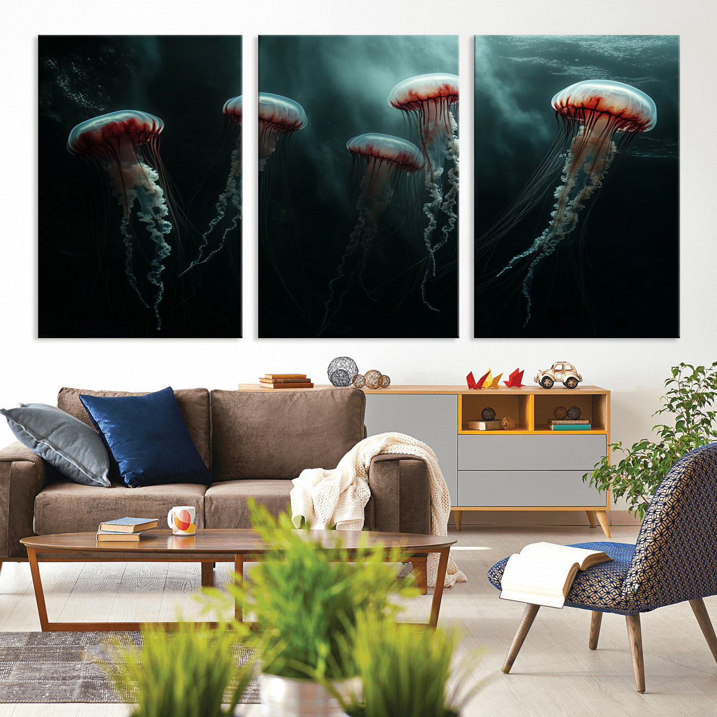 -Abstract Jellyfish Wall Art Canvas Print