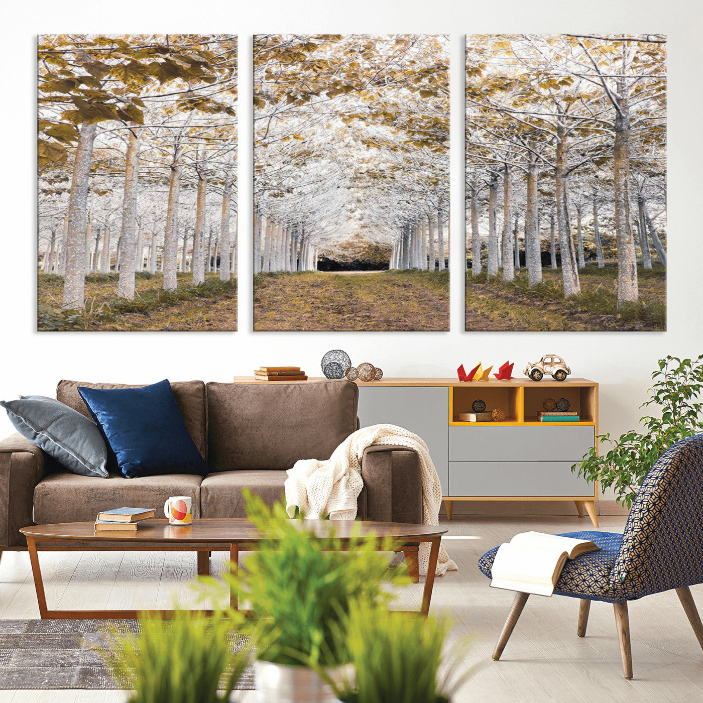 -Forest Grove Wall Art | Serene Pathway Canvas Print | Ready to Hang and Framed Nature Wall Decor for