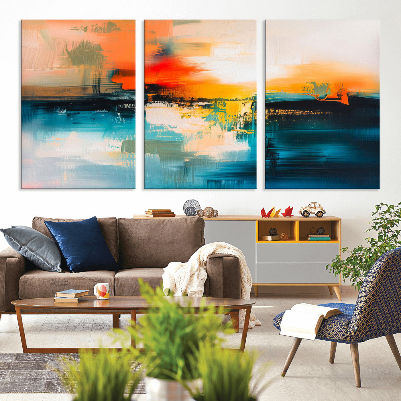37083-MGV-CV-36X24-Colorful Abstract Wall Art | Bold Modern Canvas Print | Ready to Hang and Framed for Living Room or