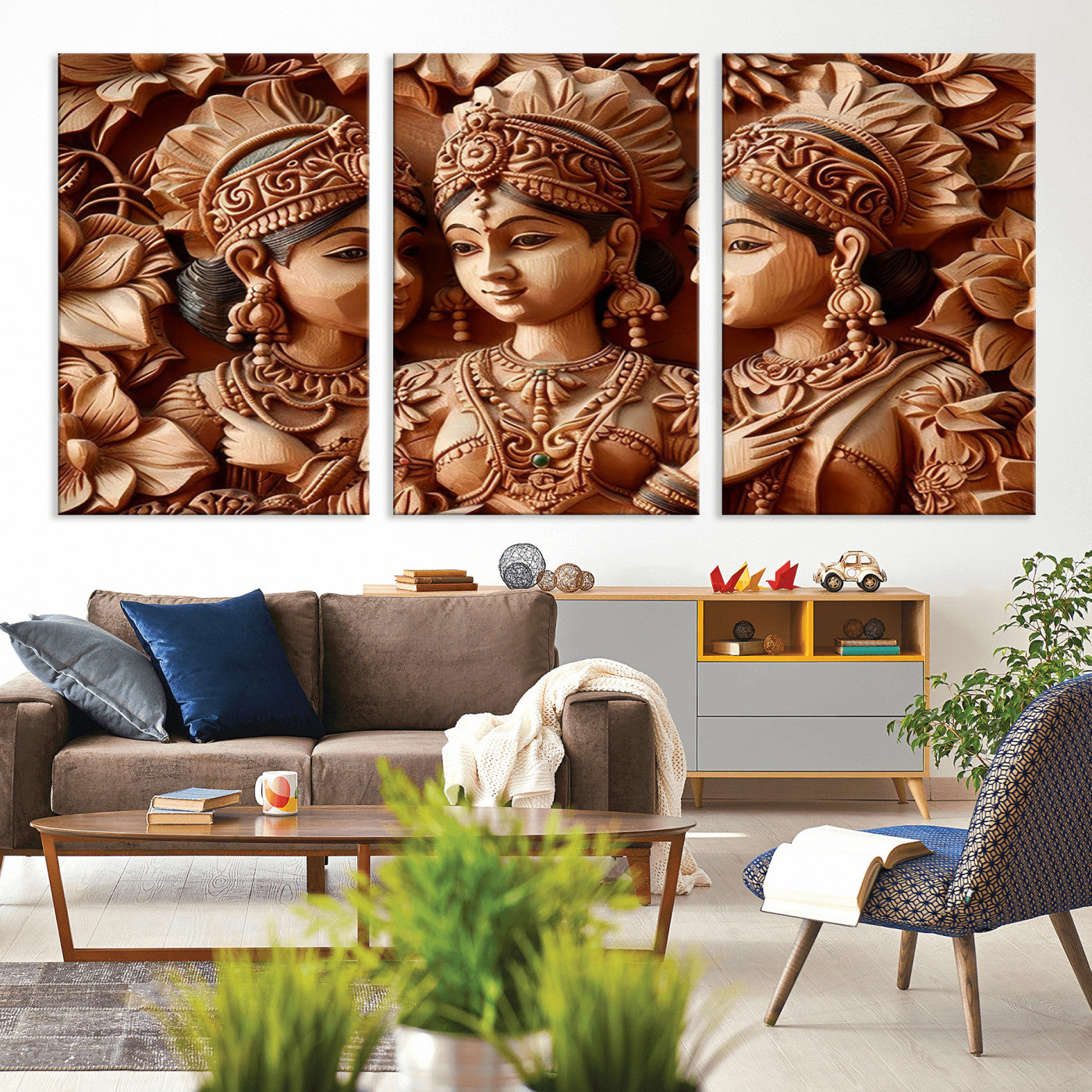 89522-MGV-CV-36X24-Indian Woman Statue Wall Art Canvas Print