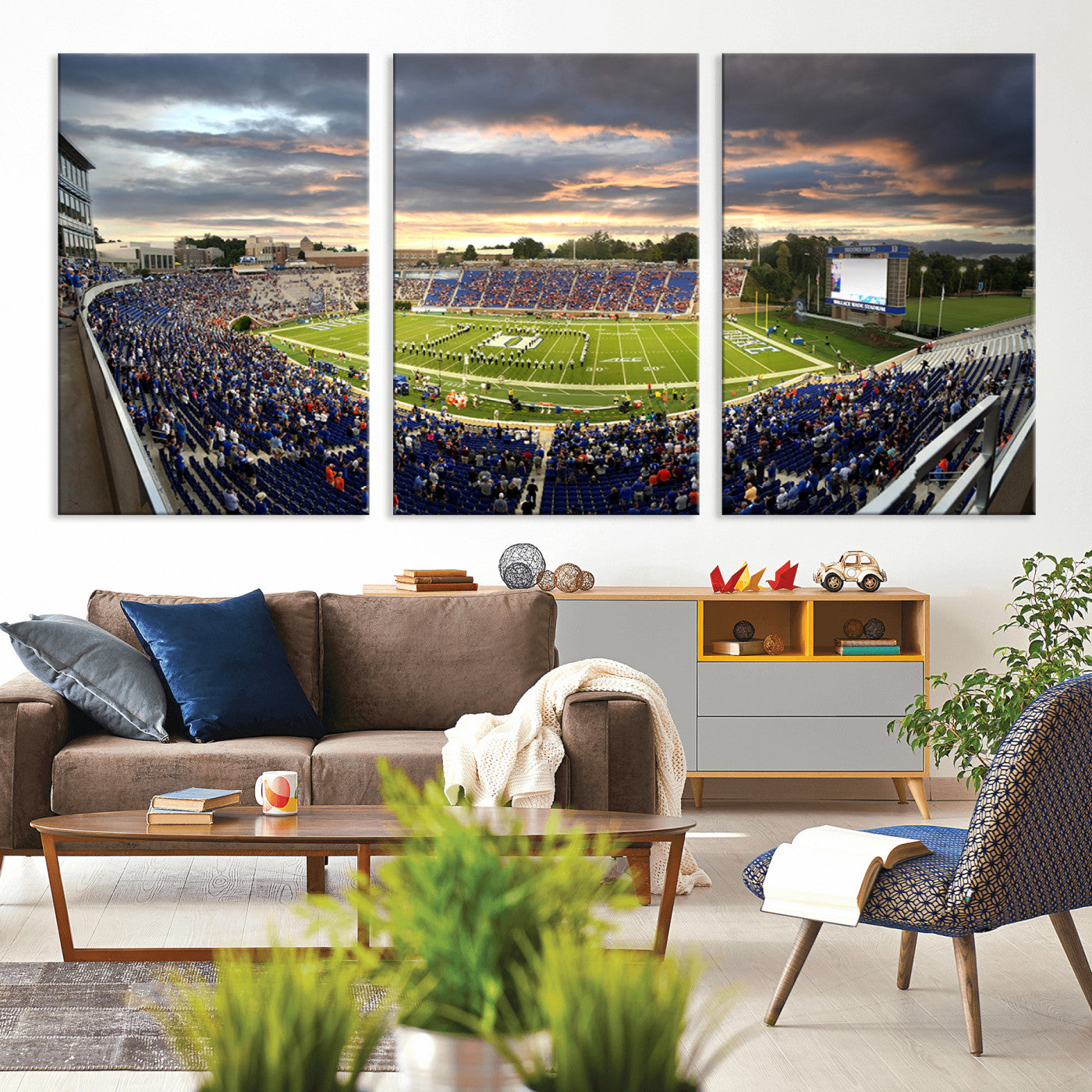 -Duke University Blue Devils Football Team Print - Durham Wallace Wade Stadium Wall Art Canvas Print
