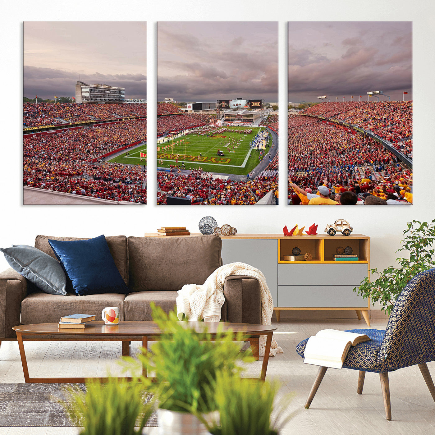 50373-MGV-CV-36X24-Iowa State University Cyclones Football Team Print - Ames Jack Trice Stadium Wall Art Canvas Print