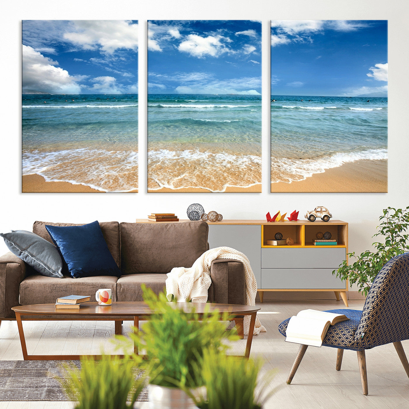 -Sea View From the Beach Canvas Print
