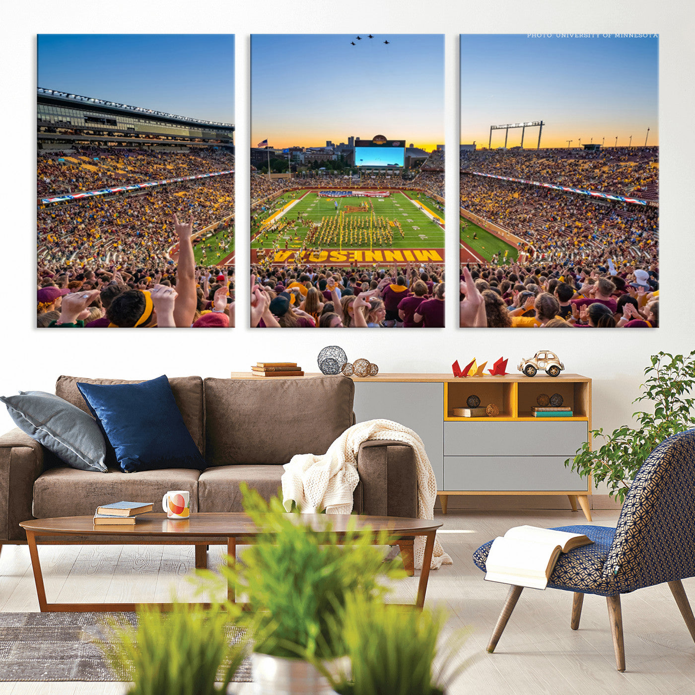 -University of Minnesota Golden Gophers Football Team Print - Minneapolis Huntington Bank Stadium