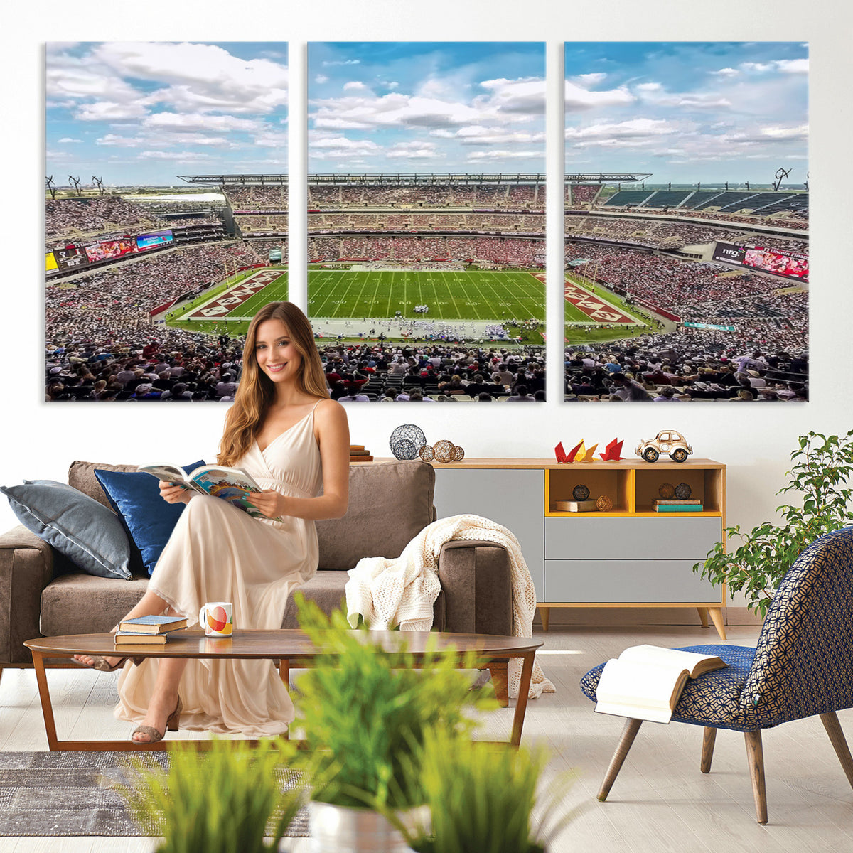 29243-PAN-FL-20X10 - The Temple University Owls Athletics Team Print - Philadelphia Lincoln Financial Field Stadium Wall