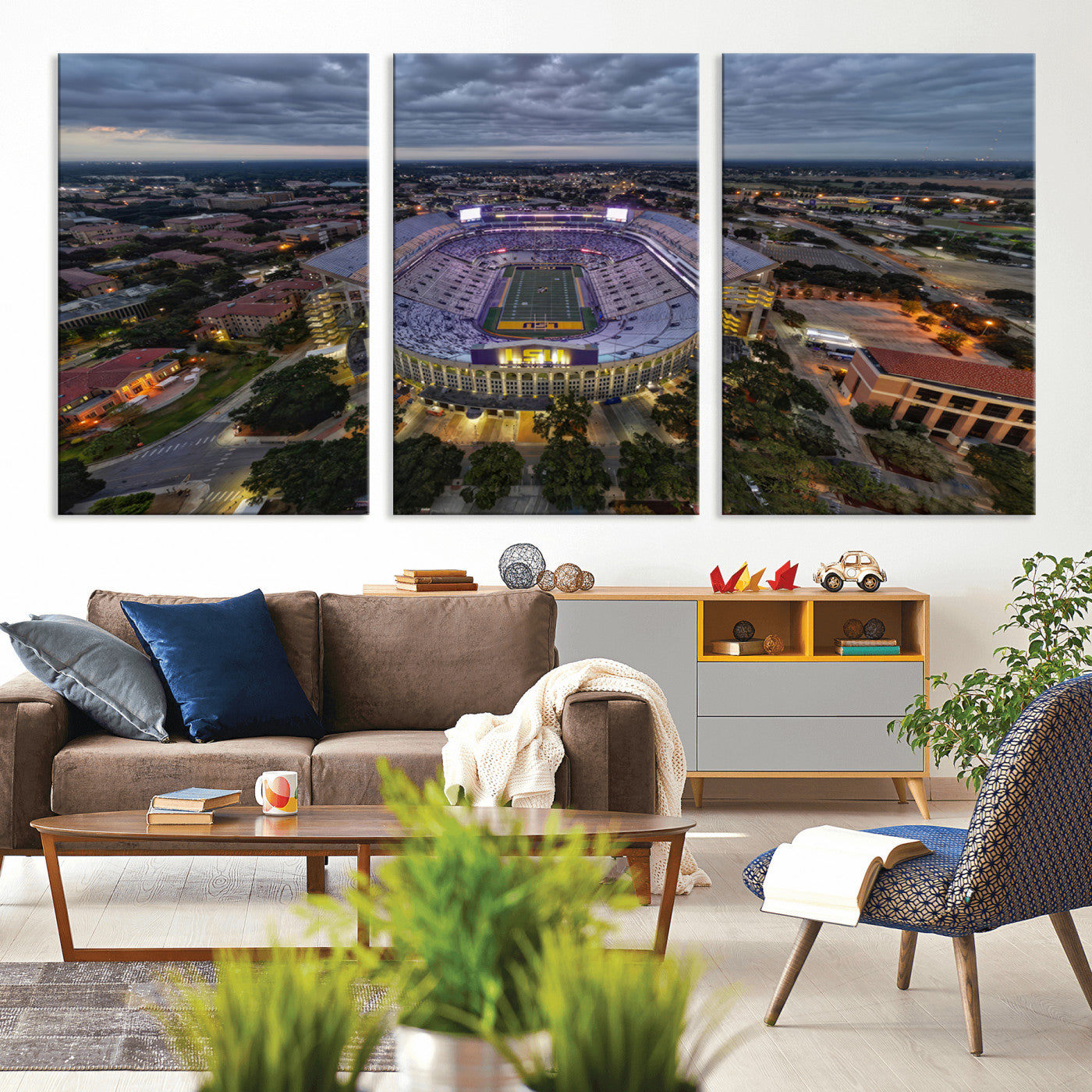 -The Louisiana State University Tigers Football Team Print - Baton Rouge Tiger Stadium Wall Art
