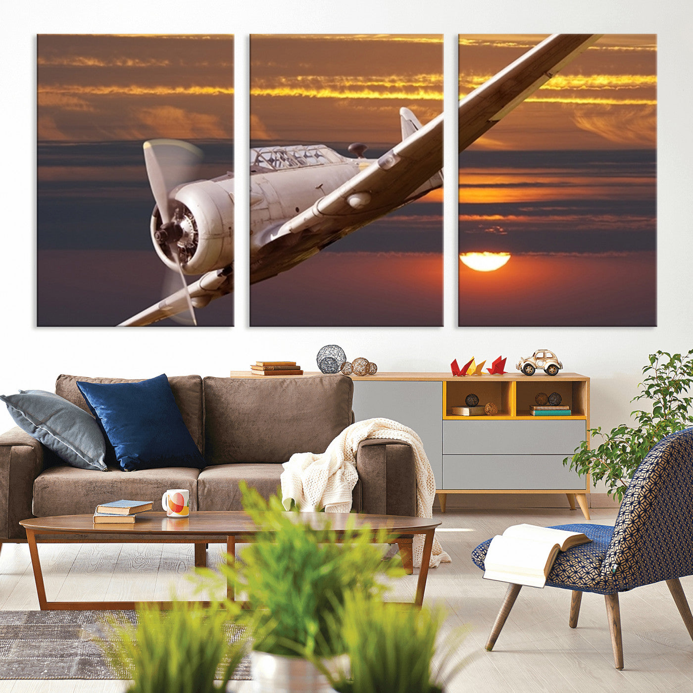 -Old War Plane Wall Art Canvas Print