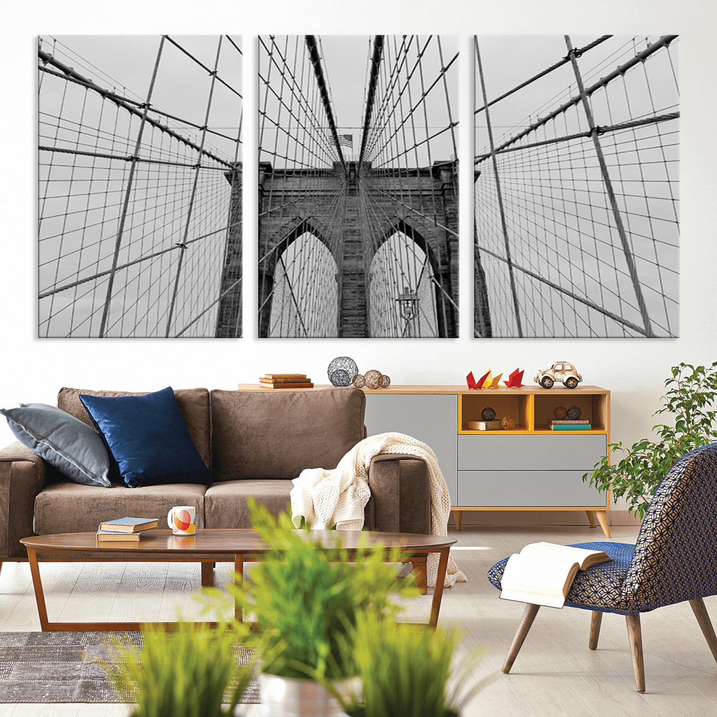 -Large Brooklyn Bridge Wall Art Canvas Print