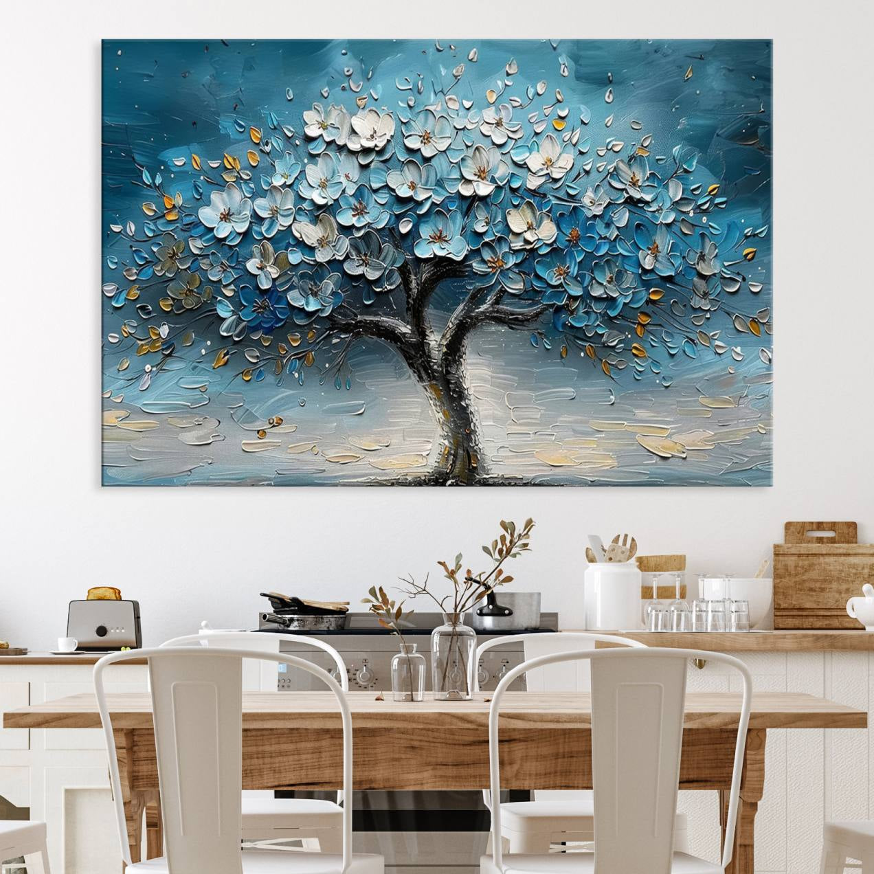 24109-MGV-CV-36X24-Abstract Blooming Tree Wall Art Canvas Print - Floral Printing for Modern Home Decor