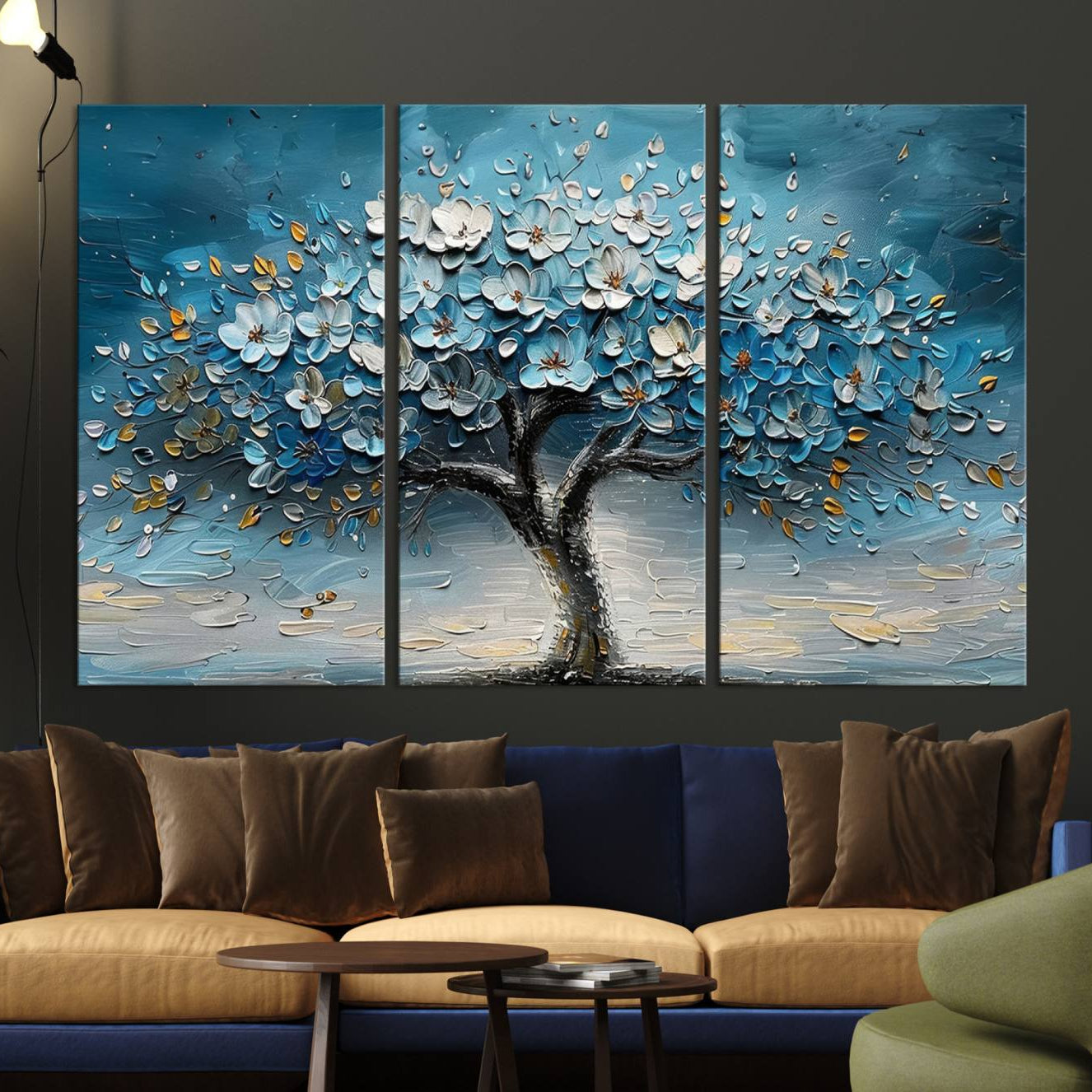 24109-MGV-CV-36X24-Abstract Blooming Tree Wall Art Canvas Print - Floral Printing for Modern Home Decor